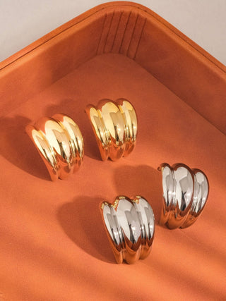 Colton 18K Gold Non - Tarnish Layered Spiral Earring: Yellow Gold - KJ Clothier