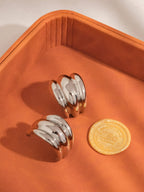 Colton 18K Gold Non - Tarnish Layered Spiral Earring: Yellow Gold - KJ Clothier