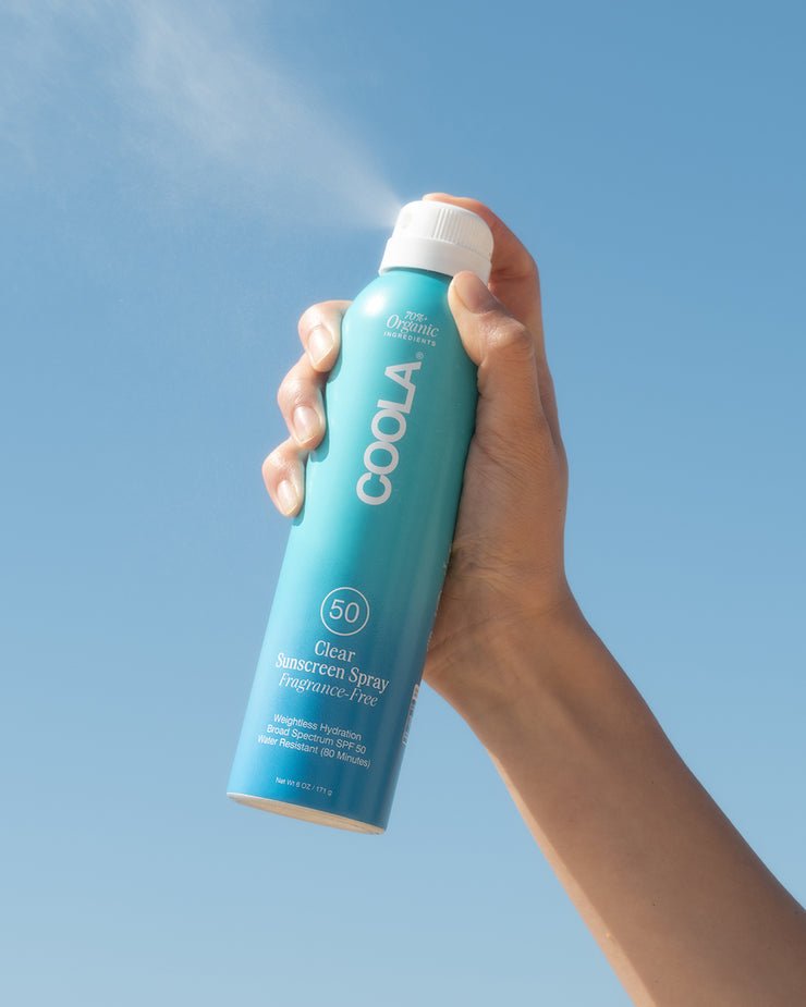 Coola - Clear Organic Sunscreen Spray - Fragrance Free 50 SPF - KJ Clothier