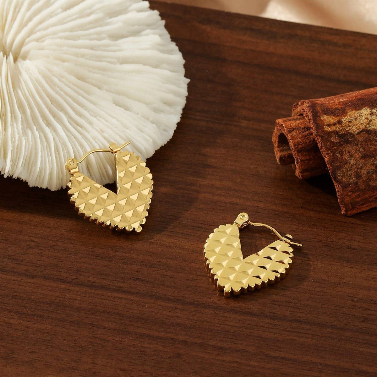 Coral Earrings - Gold - KJ Clothier