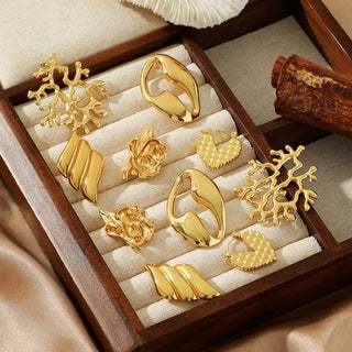 Coral Earrings - Gold - KJ Clothier