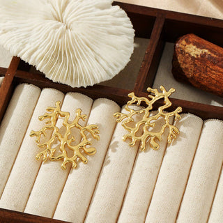 Coral Earrings - Gold - KJ Clothier