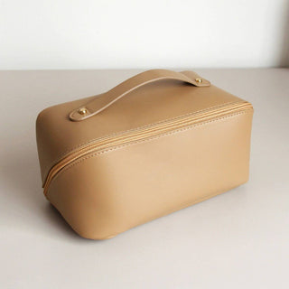 Cosmetic Double Fold Bag - Brown - KJ Clothier