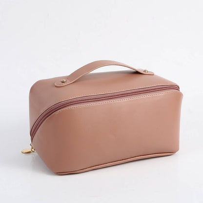 Cosmetic Double Fold Bag - Brown - KJ Clothier