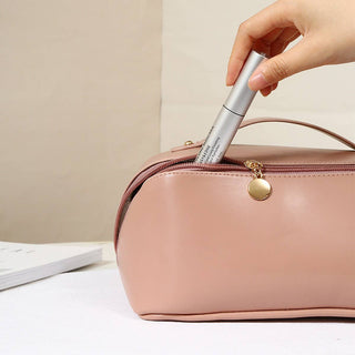 Cosmetic Double Fold Bag - Brown - KJ Clothier