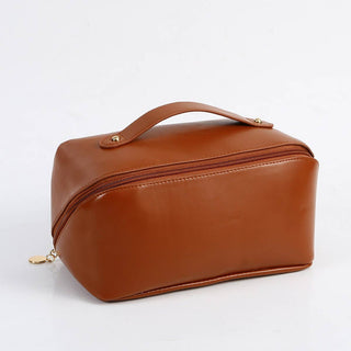 Cosmetic Double Fold Bag - Brown - KJ Clothier