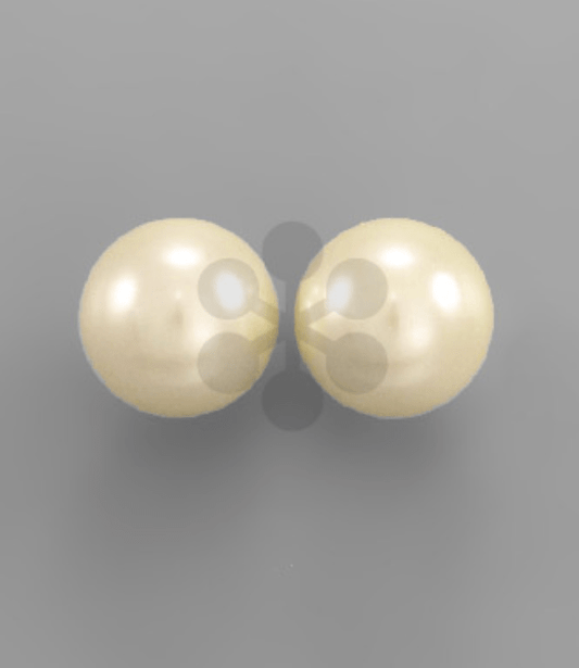 Cream Pearl Stud Earrings - KJ Clothier