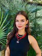 Georgia Bulldogs Multi-Strand Beaded Logo Necklace
