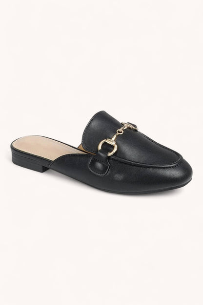 Danica Horsebit Mule Loafers - Black - KJ Clothier