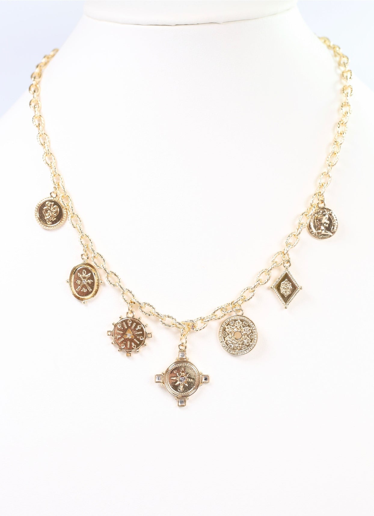 Caroline Hill - Mariann Charm Necklace Gold