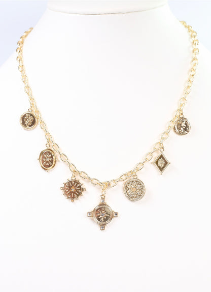 Caroline Hill - Mariann Charm Necklace Gold