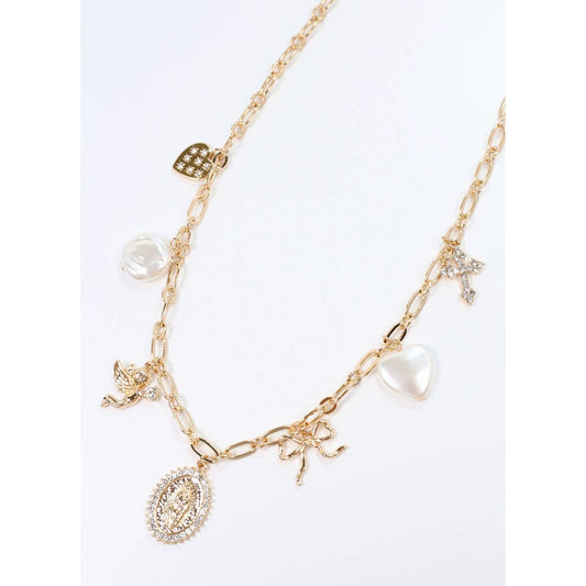 Caroline Hill - Mante Charm Necklace Gold