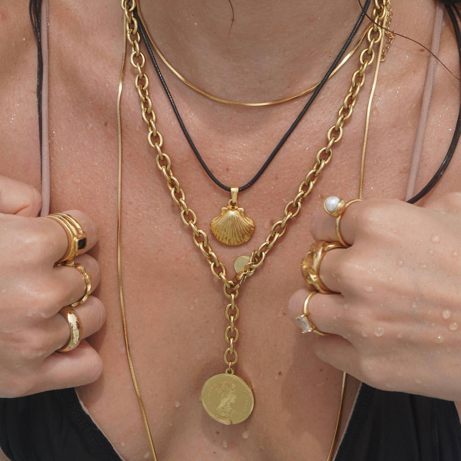 Ellie Vail - Odette Coin Chain Necklace - KJ Clothier