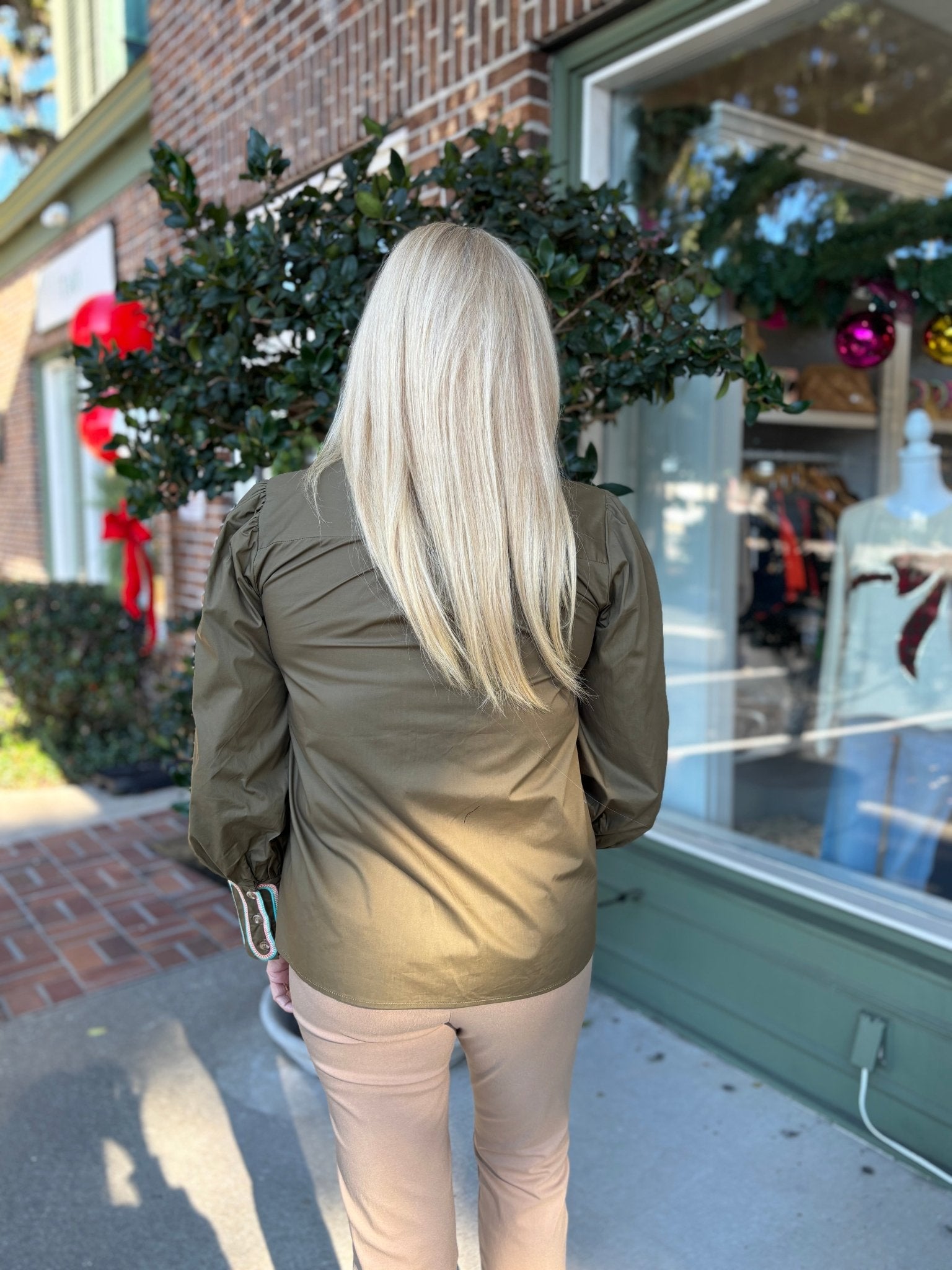 Embroidery Accent Shirt - Olive - KJ Clothier