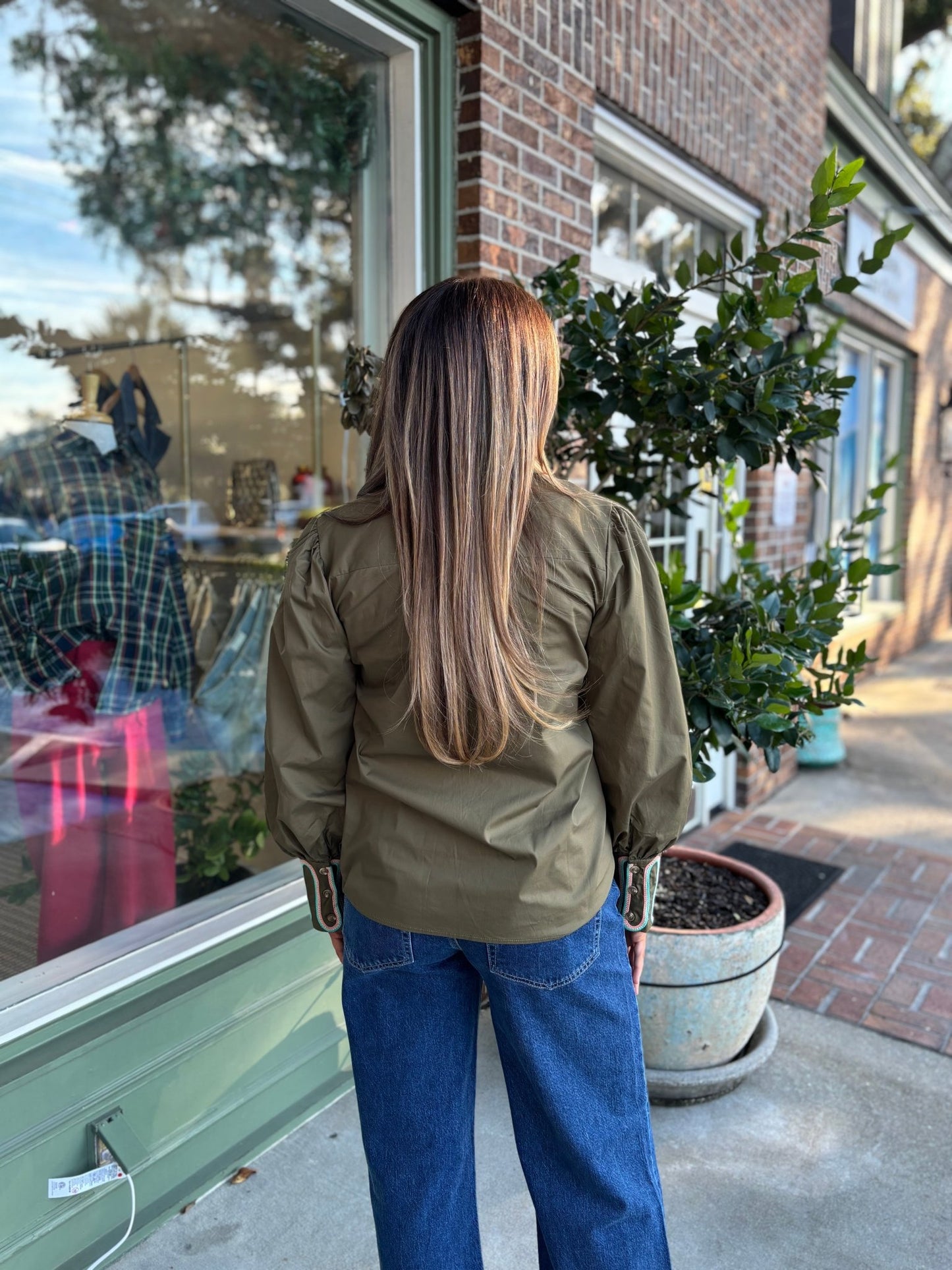 Embroidery Accent Shirt - Olive - KJ Clothier