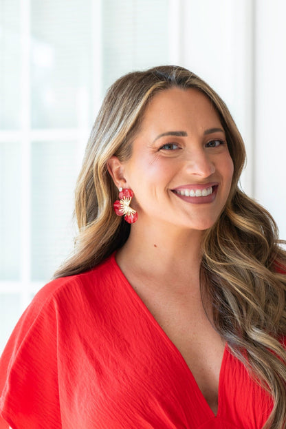 Epoxy Flower Petal Earrings - KJ Clothier