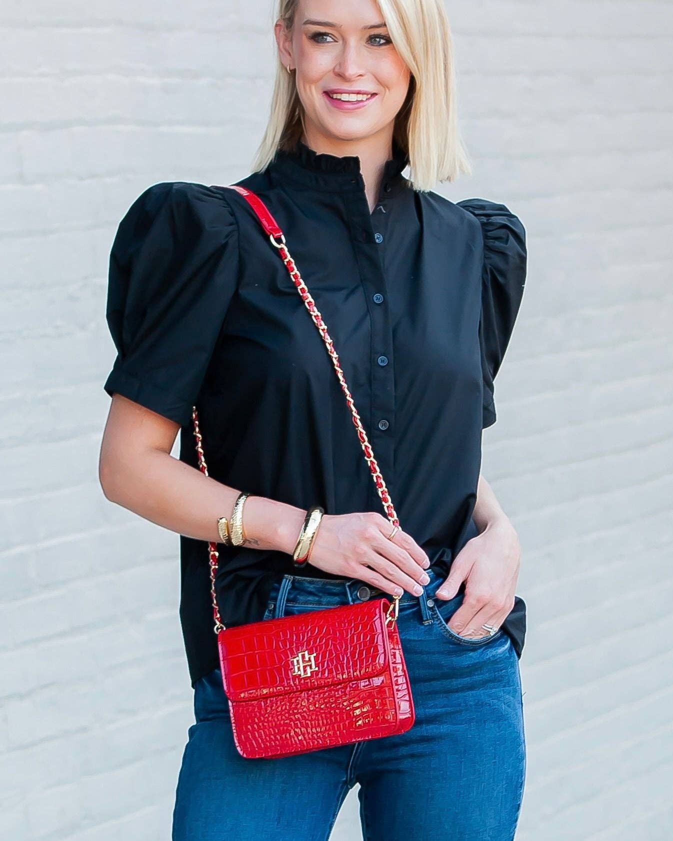 Evelyn Crossbody - Red Patent - KJ Clothier