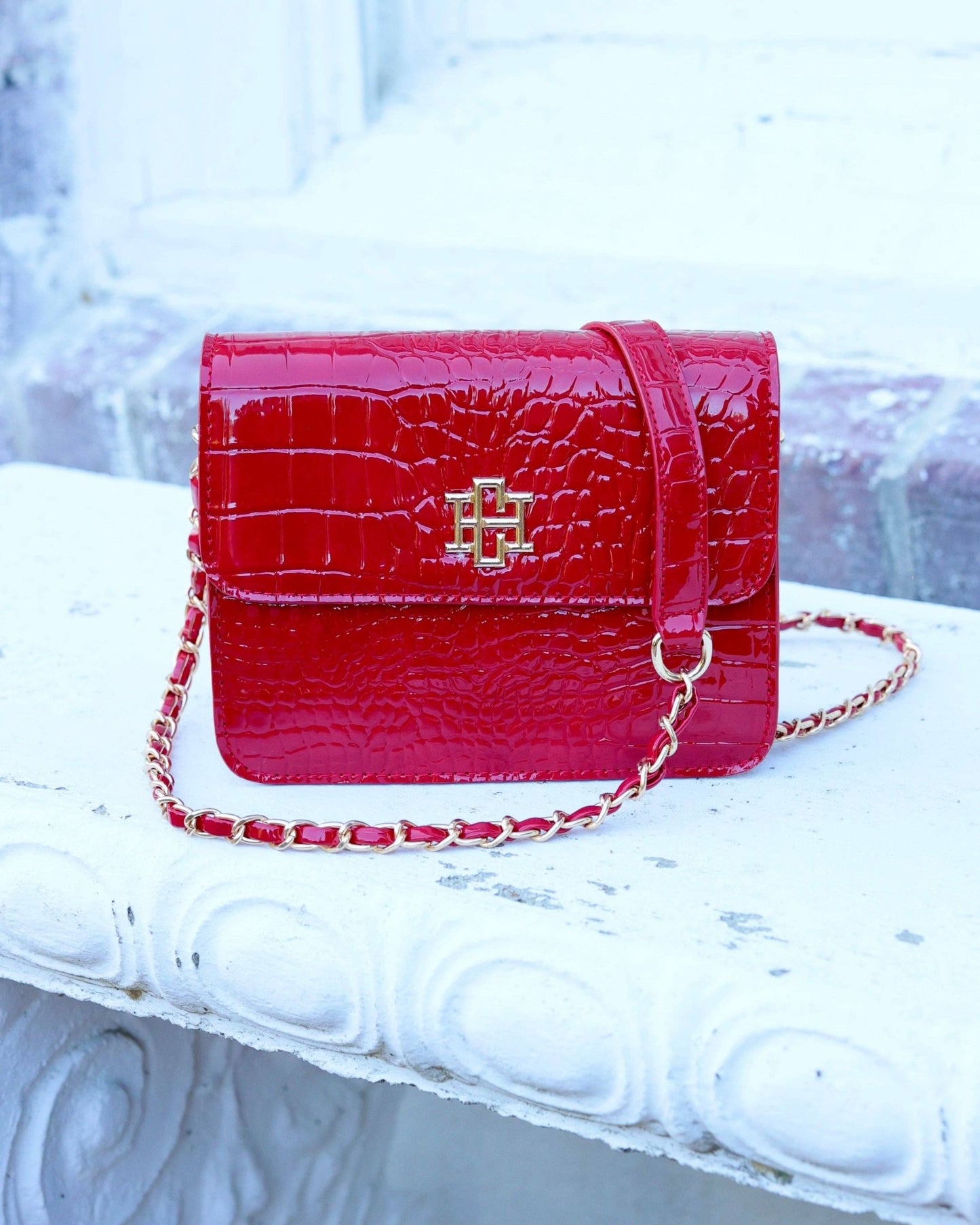 Evelyn Crossbody - Red Patent - KJ Clothier