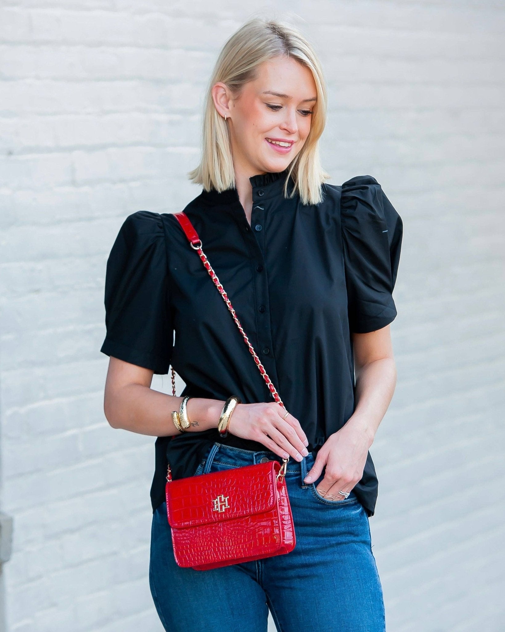 Evelyn Crossbody - Red Patent - KJ Clothier