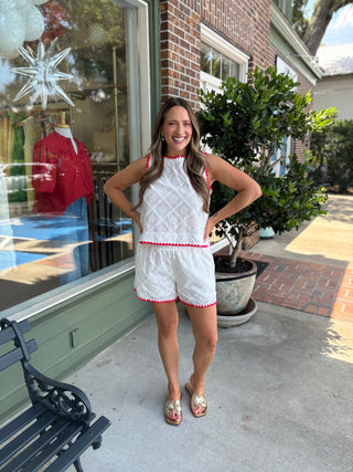 Eyelet Embroidered Shorts Set - KJ Clothier