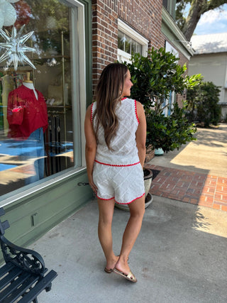 Eyelet Embroidered Shorts Set - KJ Clothier