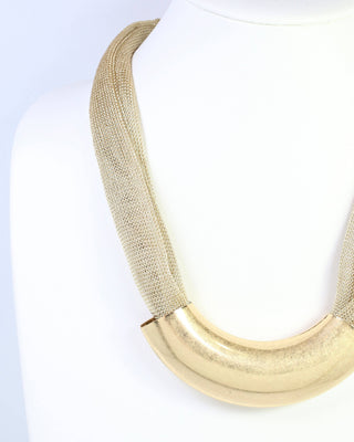 Albert Mesh Necklace with Bar - Gold