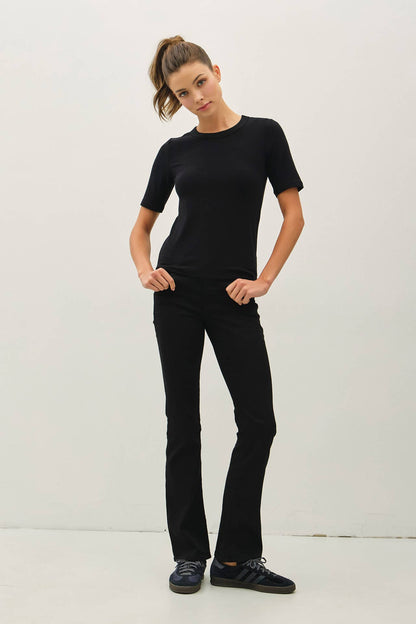Ultra Soft 3/4 Length Sleeve Tee - Black