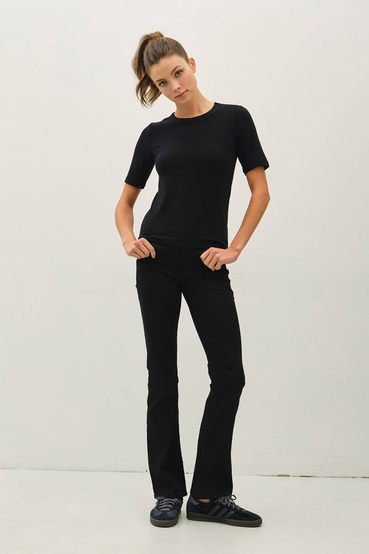 Ultra Soft 3/4 Length Sleeve Tee - Black