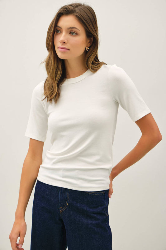 Ultra Soft Basic Short Sleeve Tee - Ivory