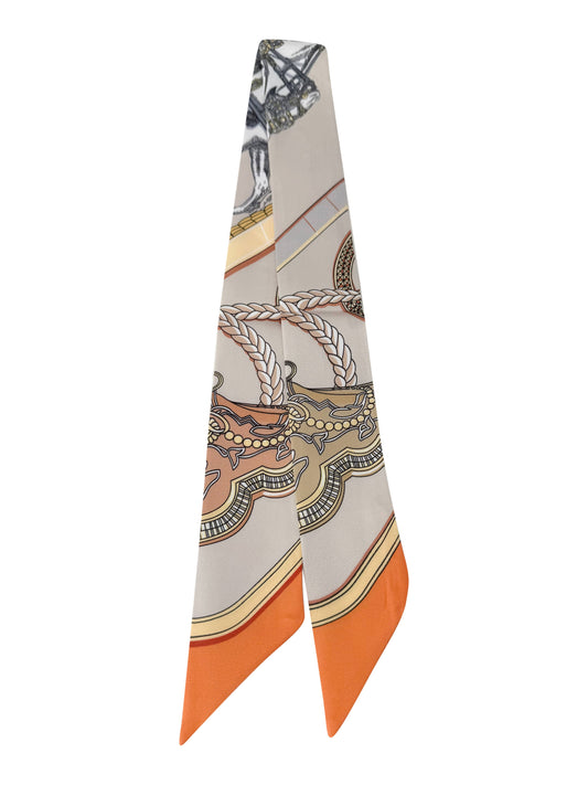 Knotted Beige Equestrian Scarf Necklace