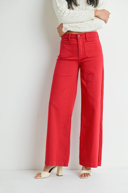 True Red Patch Pocket Jeans