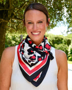 Meredith Spotted Scarf Large - Red & Black