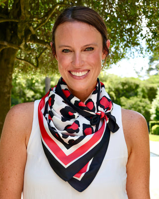 Meredith Spotted Scarf Large - Red & Black