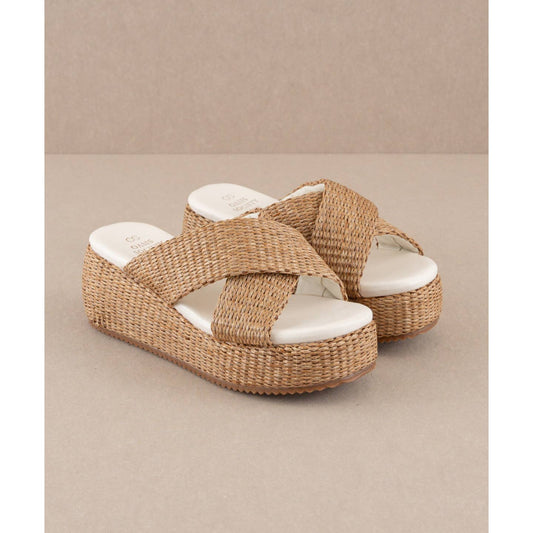 Oasis Society - The Fresno Camel Raffia Platform Sandal