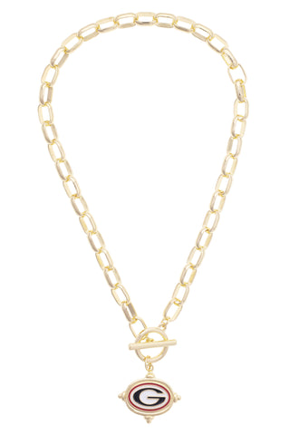 Georgia Bulldogs Logo Toggle Necklace