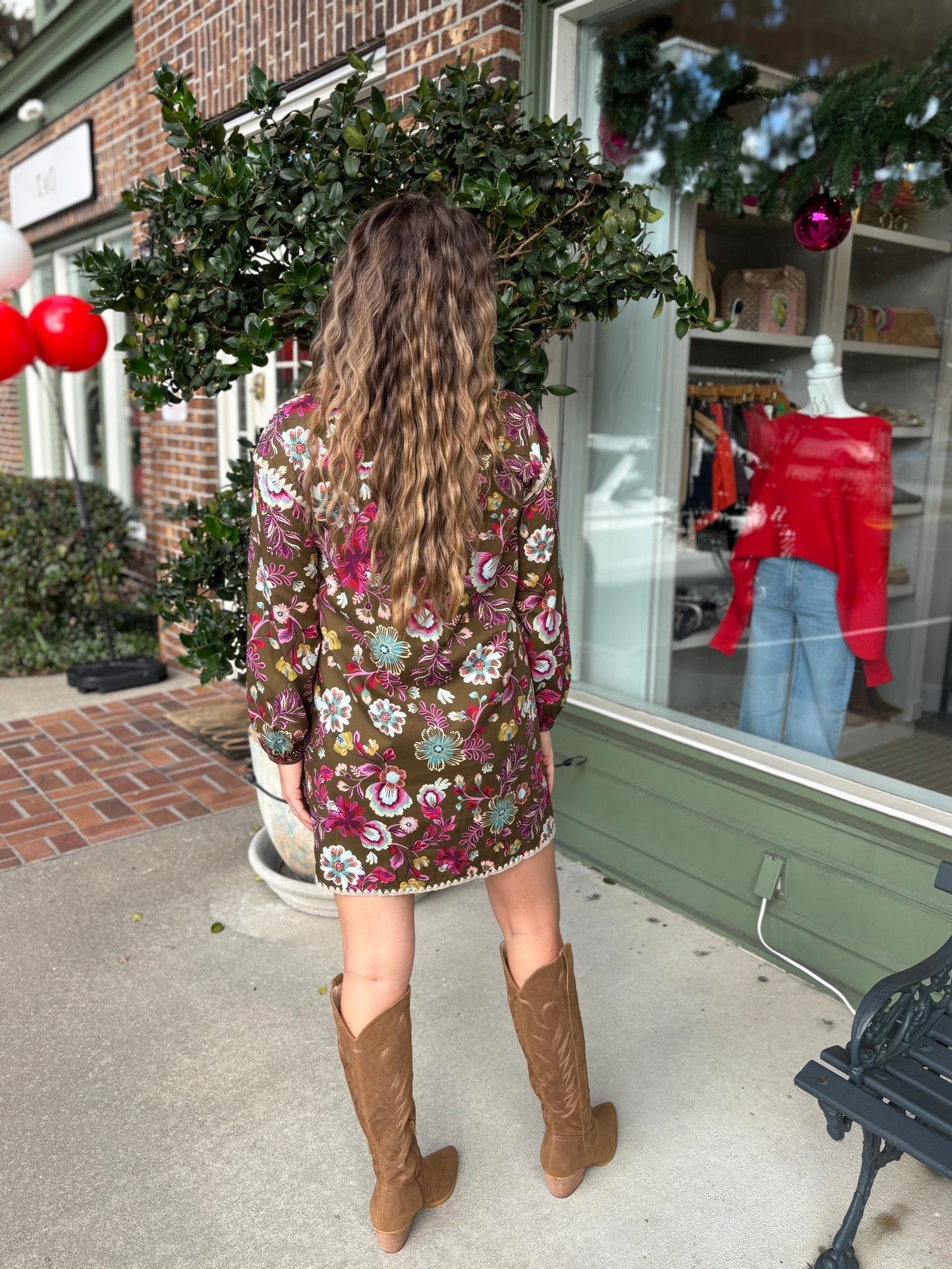 Field of Florals Dress - Olive - KJ Clothier