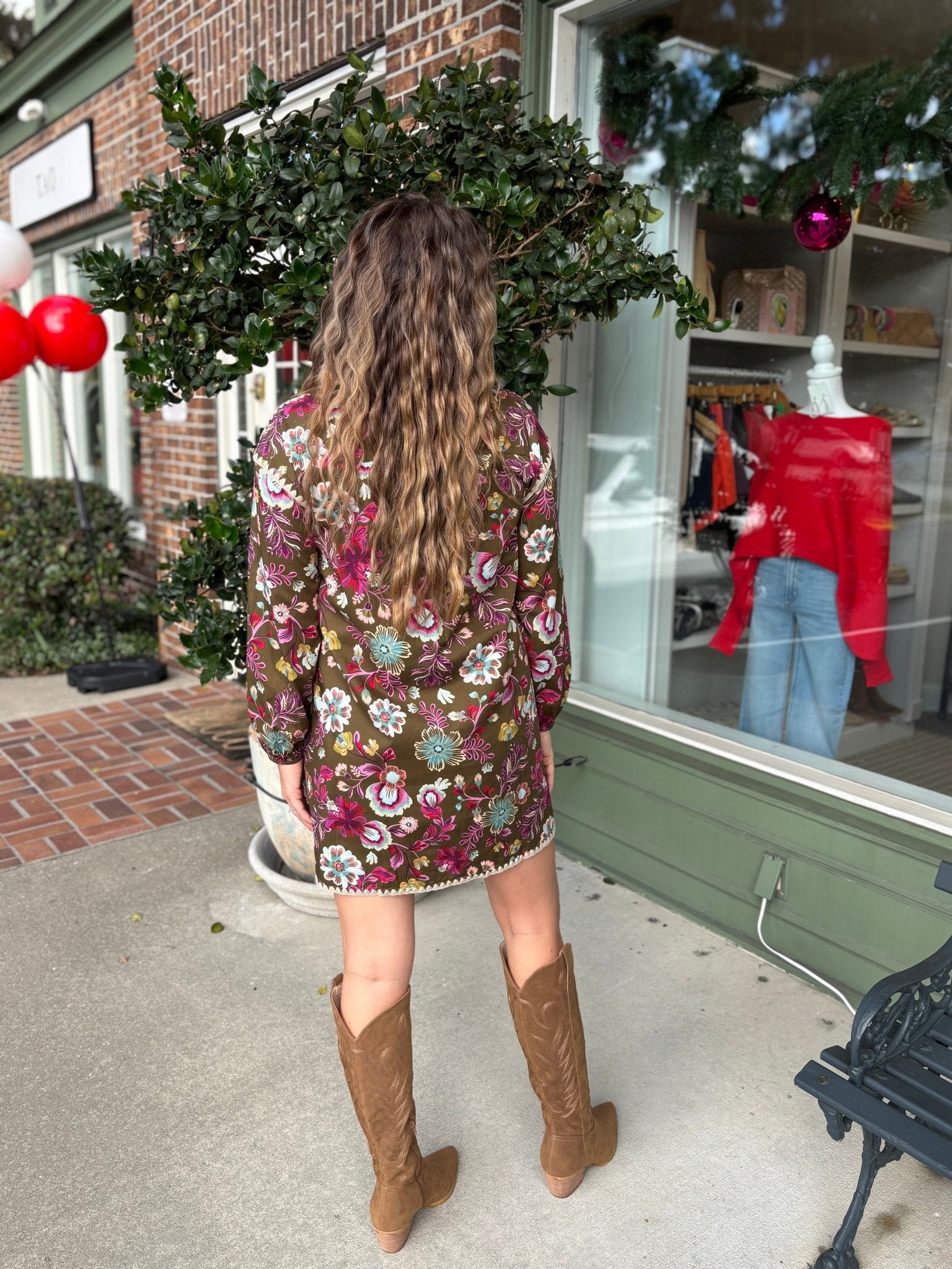 Field of Florals Dress - Olive - KJ Clothier