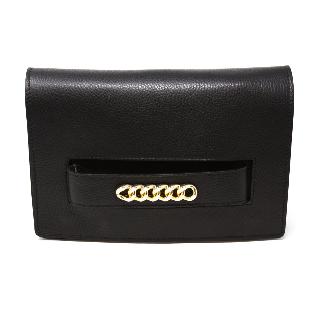 Flip Closure Front Chain Clutch Handbag - KJ Clothier