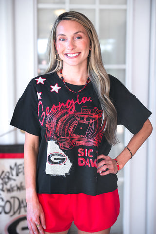 Stewart Simmons - Georgia Fourth Quarter Sequin Tee