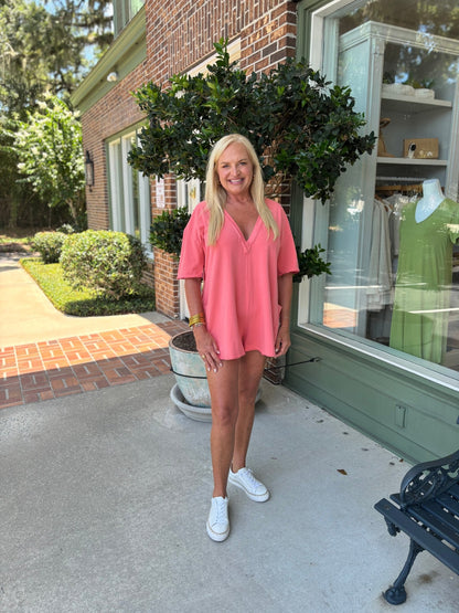 Free People - Hot Shot Tee Romper - Hibiscus - KJ Clothier