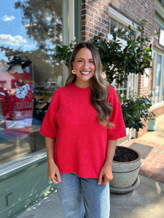 Free People - Margot Sweater Tee - Cherry Pop Melange - KJ Clothier