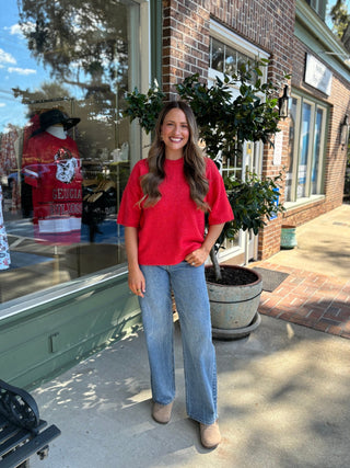 Free People - Margot Sweater Tee - Cherry Pop Melange - KJ Clothier