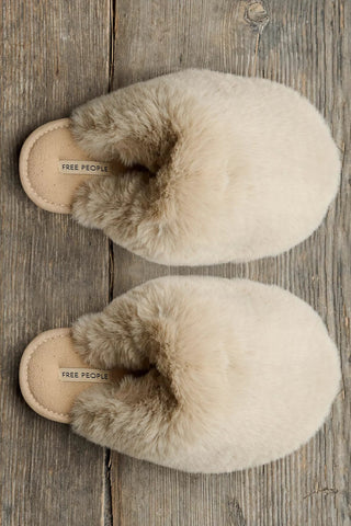 Free People - Snowball Slipper - Taupe Faux Fur - KJ Clothier