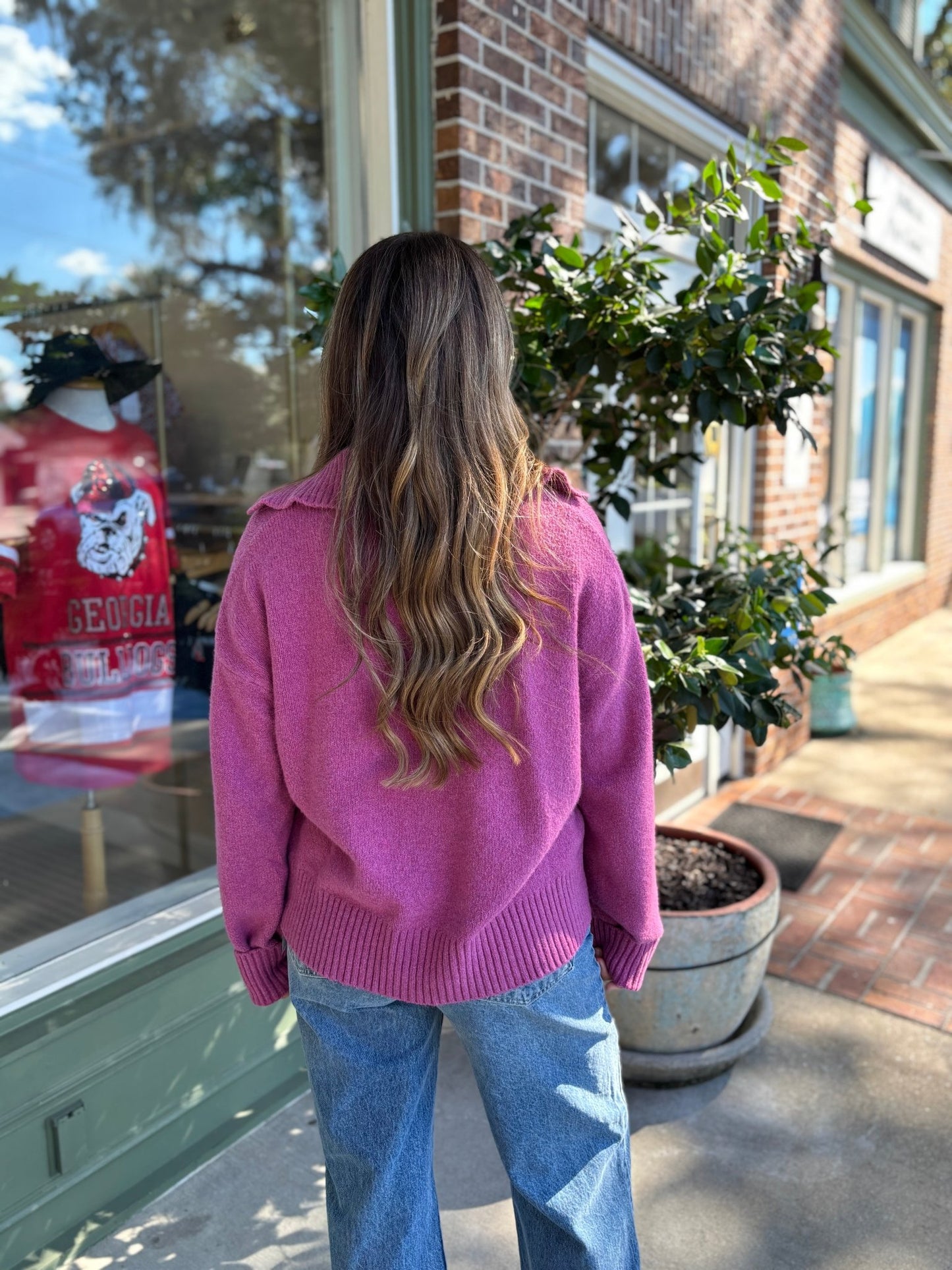 Free People - Trading Up Polo - Magenta Haze Melange - KJ Clothier