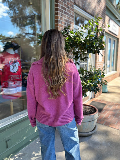 Free People - Trading Up Polo - Magenta Haze Melange - KJ Clothier