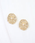 Gallipolis Pearl Textured Earring - Gold - KJ Clothier