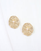 Gallipolis Pearl Textured Earring - Gold - KJ Clothier