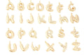 Gemelli - Gold Clip On Bubble Letters Scarf Initials - Set of Alphabet - KJ Clothier