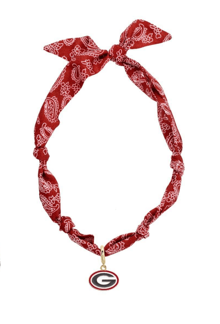 Georgia Bulldogs Logo Bandana Scarf Necklace - KJ Clothier