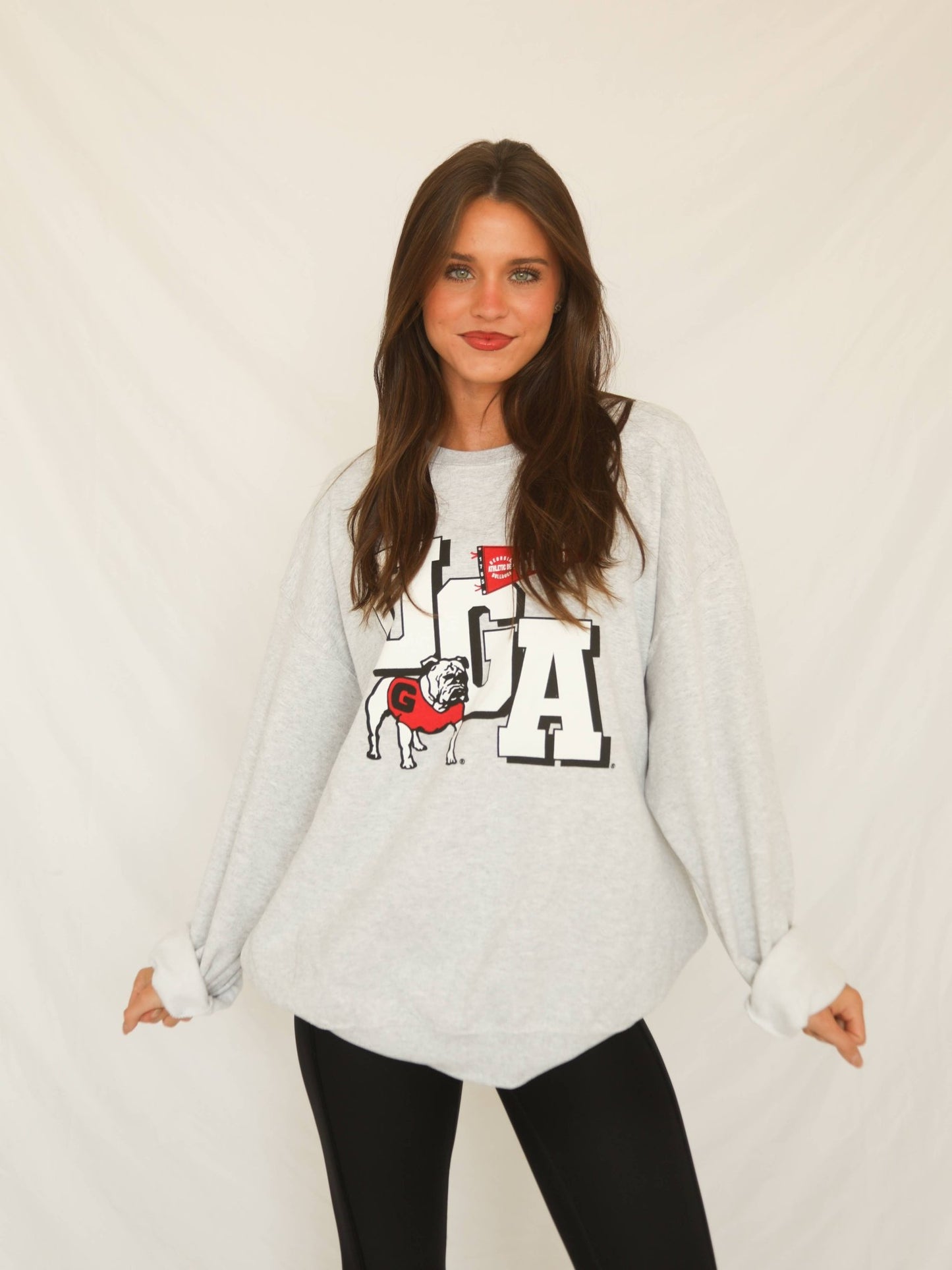 Georgia Pennant Sweatshirt - Gray - KJ Clothier